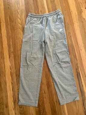 Nike Gray Fleece Joggers with White Swoosh